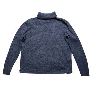 Karen Scott blue and black knit lightweight turtleneck sweater excellent cond XS